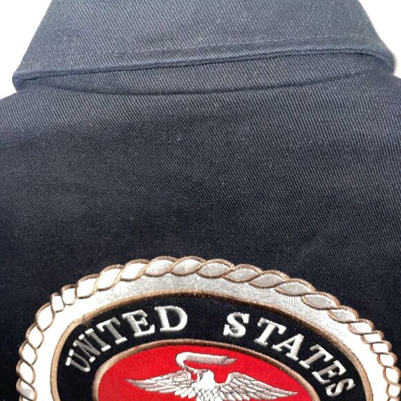 Leather Gallery Men’s USMC Jacket Size Small Black Cotton Bomber Outdoors Warmth - Picture 9 of 12